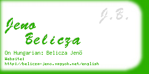 jeno belicza business card